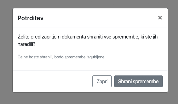 Primer modalnega okna