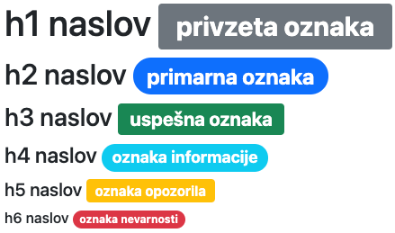 Različni načini uporab oznak