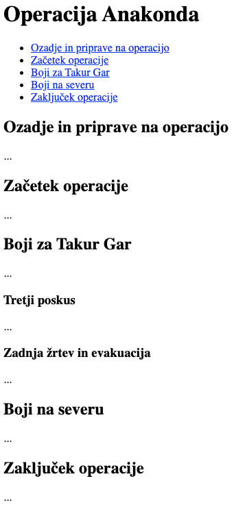 Interne povezave, znotraj dokumenta