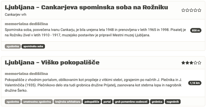 Končni seznam lokacij
