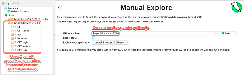 Začetni čarovnik za varnostno analizo aplikacije v orodju OWASP ZAP