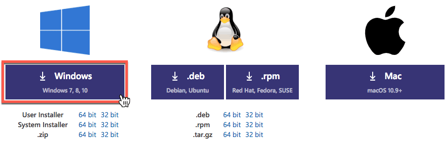 Prenos namestitvene datoteke za sistem Windows