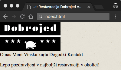 Dodana osnova za glavo